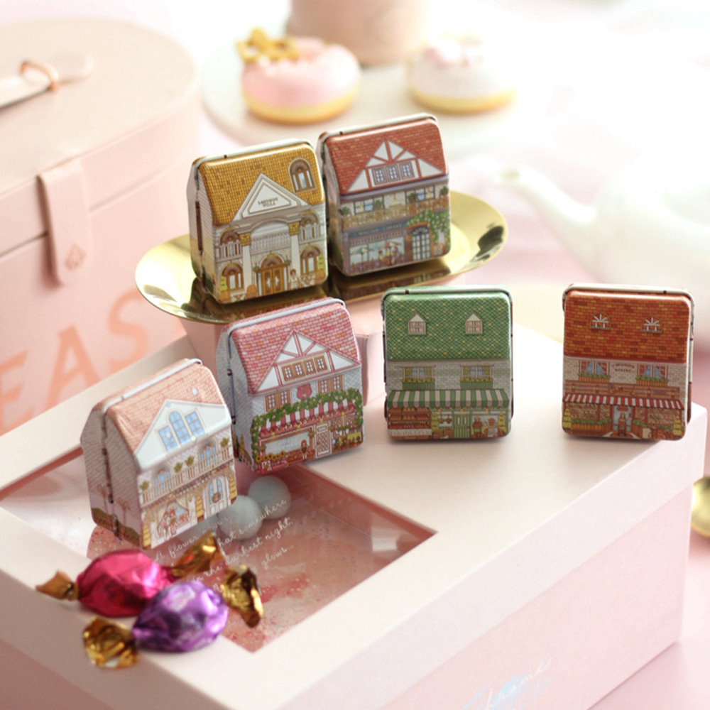 6Pcs Mini House Shaped Tin Box - Tin Container Lid ulasan dan harga