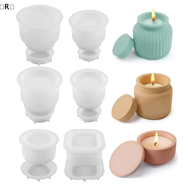 〔R〕1set DIY Candle Jar Silicon - Candle Making Jars With Lids ulasan dan harga