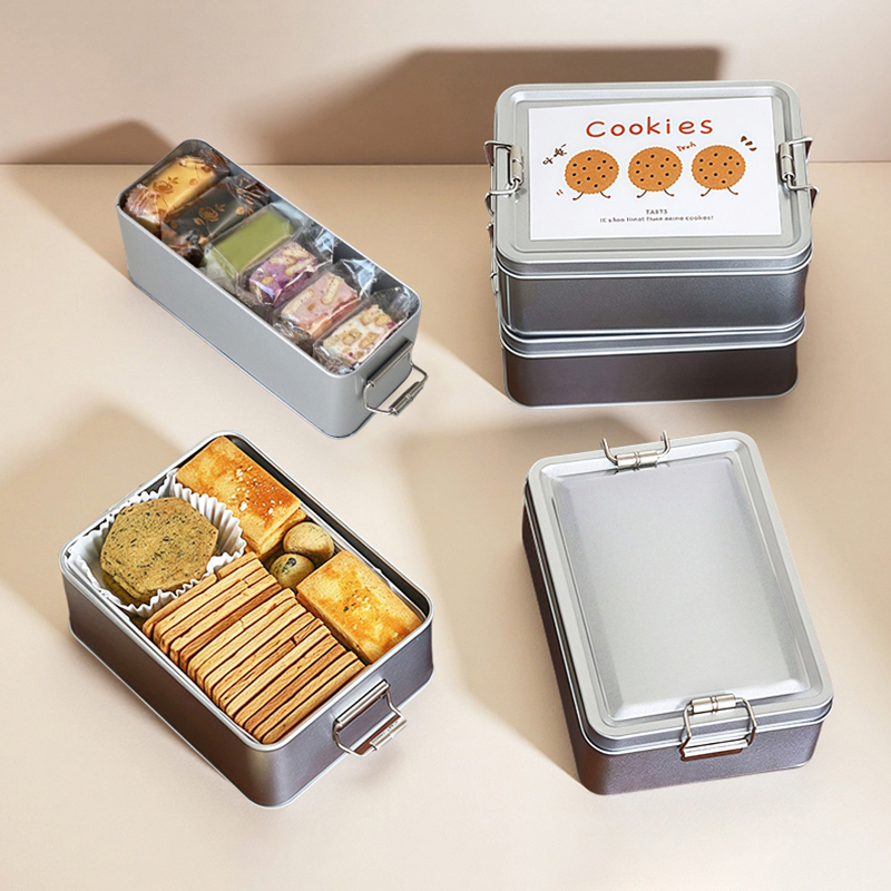 Rectangular Tinplate Cookie Ti - Tin Container Lid ulasan dan harga