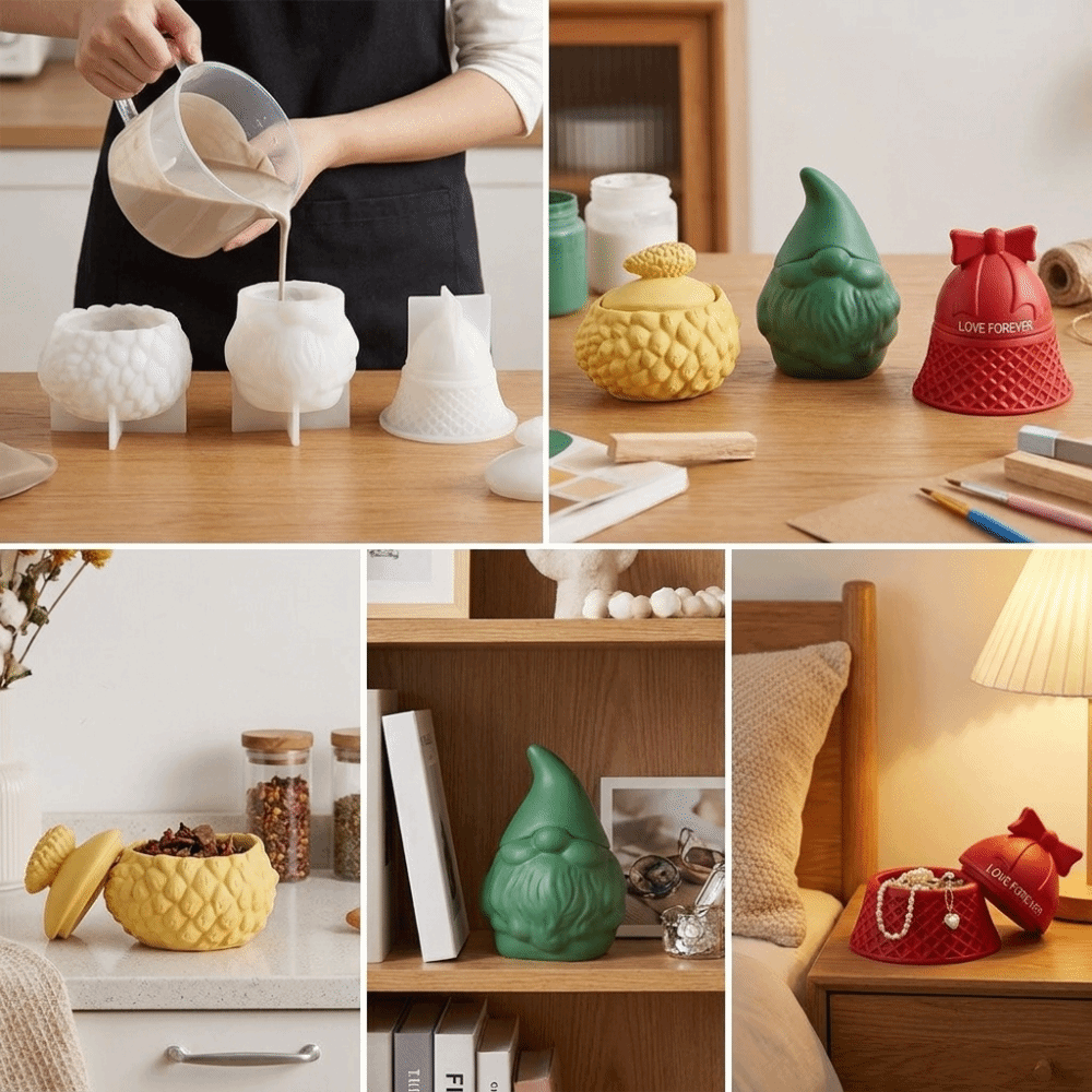 Silicone Santa Claus Storage J - Candle Making Jars With Lids ulasan dan harga