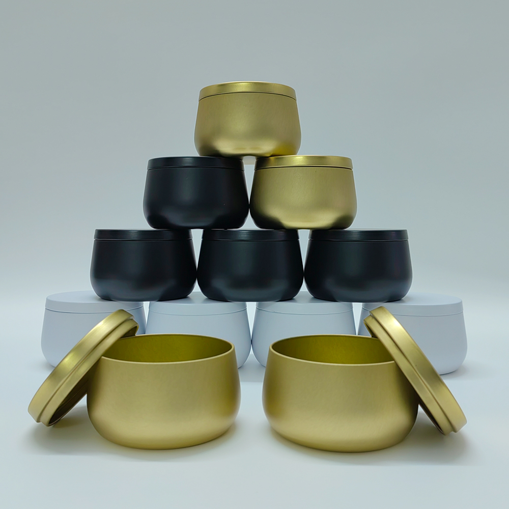 12pcs 8oz White Black Gold Met - Tin Container Lid ulasan dan harga