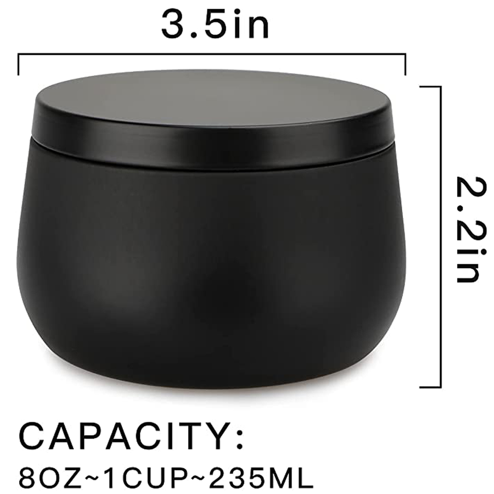 12pcs 8oz White Black Gold Met - Tin Container Lid ulasan dan harga