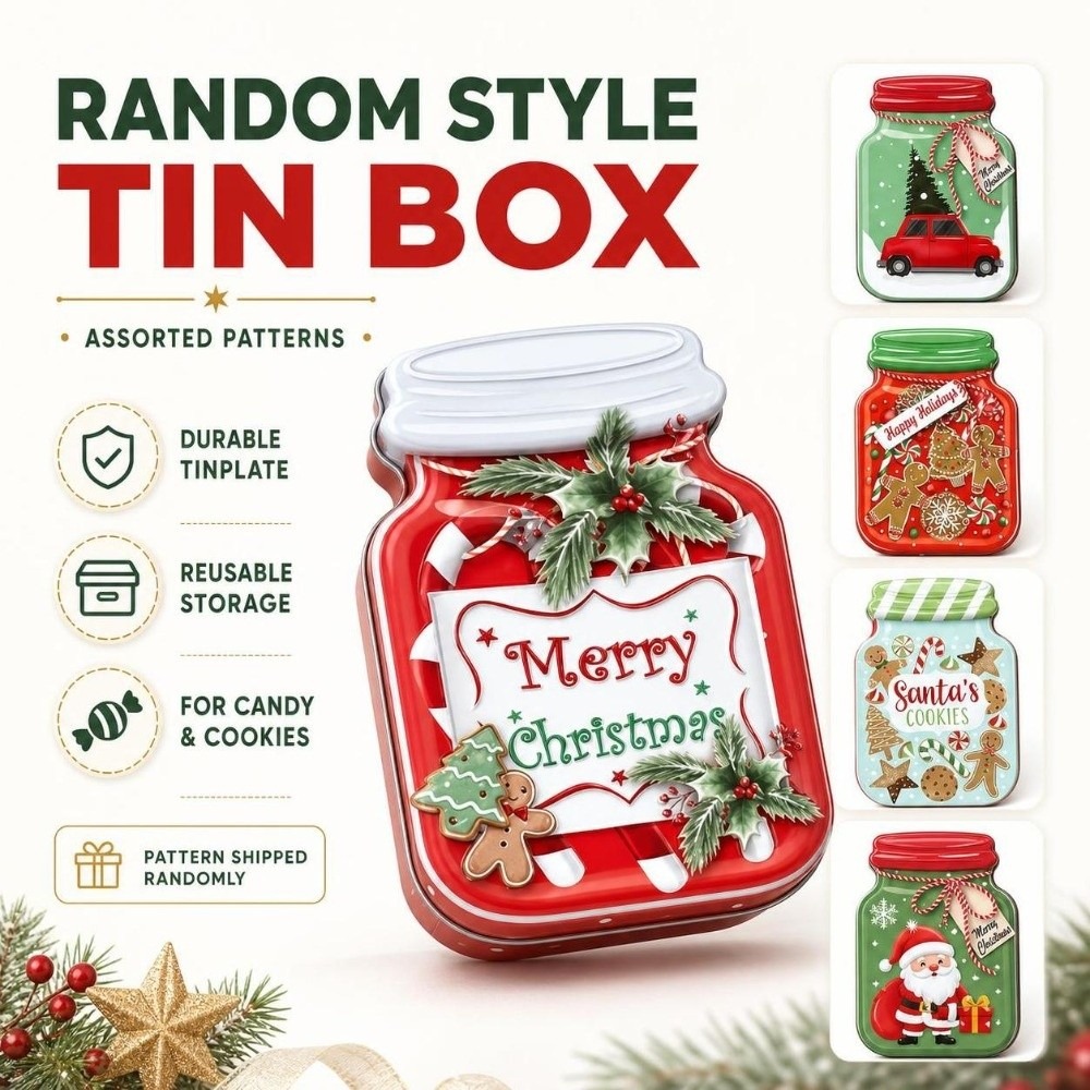 Portable Metal Christmas Tin B - Tin Container Lid ulasan dan harga